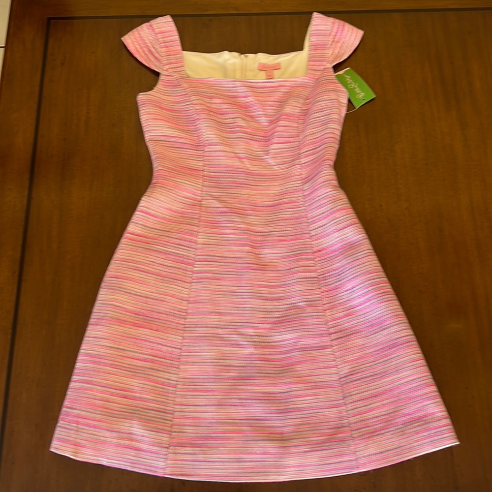 NWOT Lilly Pulitzer Barnard Boucle in Pop Pink A-line dress size 4